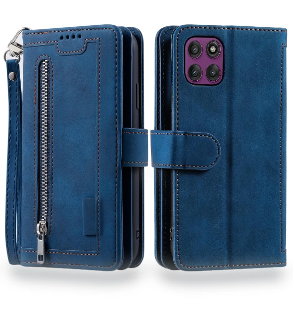 Zipper Wallet PU Leather Phone Cover with Wrist Strap — Flip Cases, Smartwatch 2025