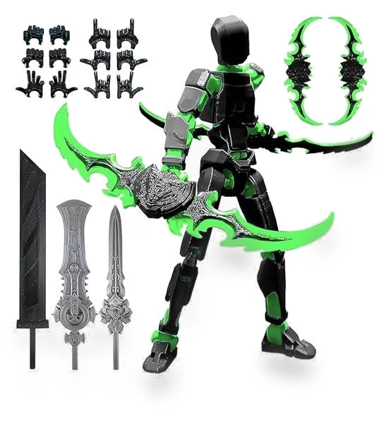 3D Printed Robot Figure with Accessories — Dolls & Figures, Party&Festival Supplies