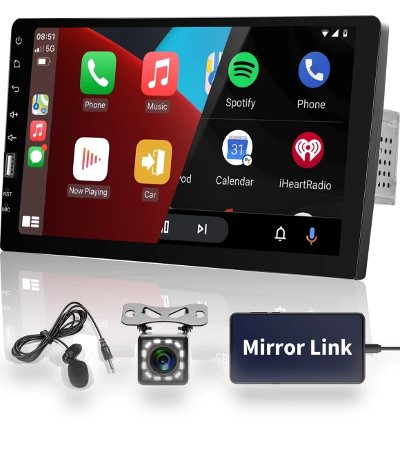 9-inch Single-DIN Car Stereo with Touchscreen — Stereo Receivers, HAYAO