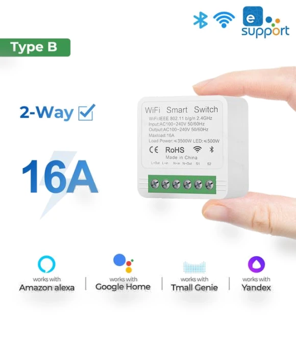 Wi-Fi 16A MINI Smart Switch — Automated Timers, eWeLink