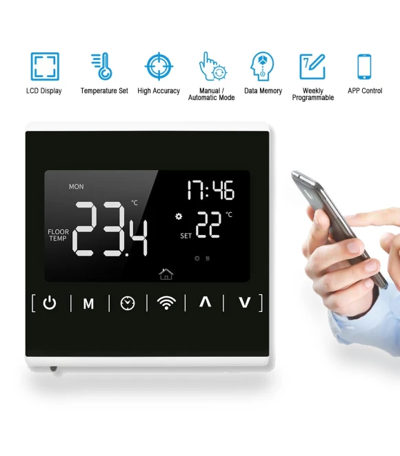 Wi-Fi Smart Thermostat with Weekly Programming — Home Climate Control, Koogeelife