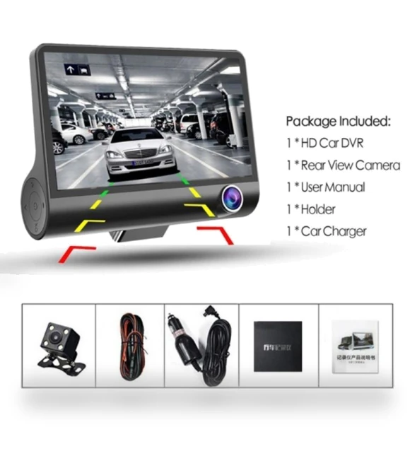 3-Lens HD 1080P Car Dash Cam — Dashboard Cameras, Smart Mouse