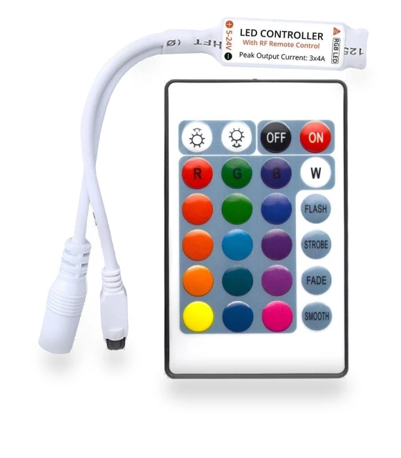 Mini 24-key RGB LED strip with IR remote control — LED Strips, HVIERO