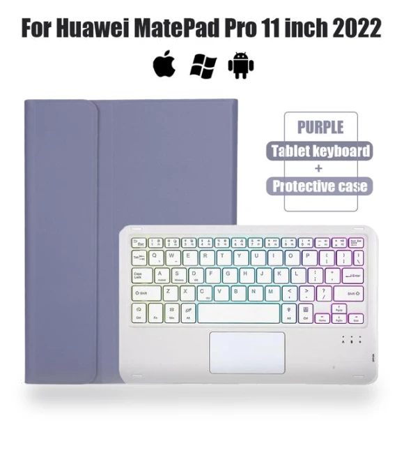 Removable Wireless Bluetooth Keyboard with Backlight and Touchpad — Keyboard Cases, HZ-C