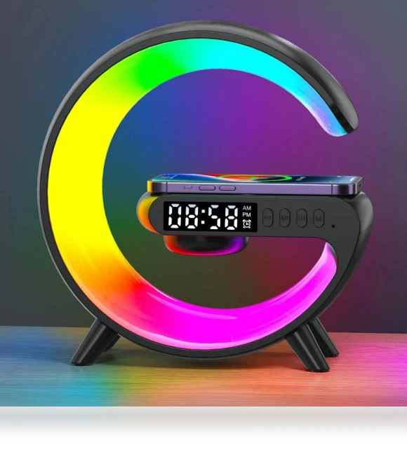 3-in-1 Wireless Charger with Bluetooth Speaker and Ambient Light — Sleep Soothers, Popular House