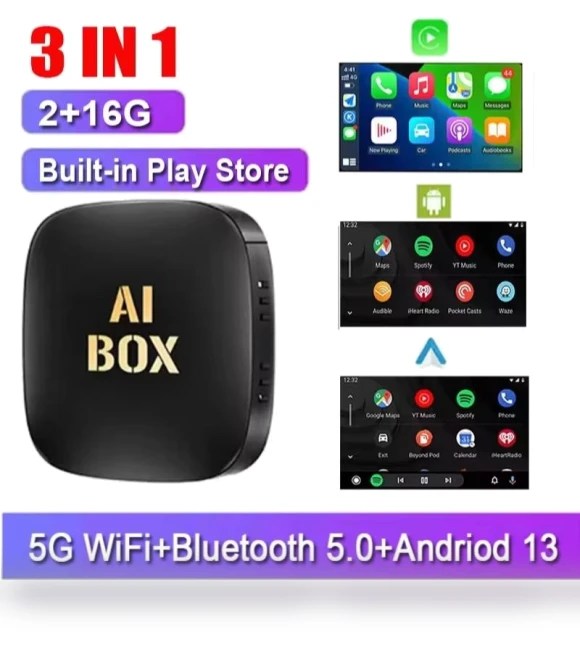 3IN1 Android 13 Ai Box — Navigation & GPS Accessories, YJMP Auto Parts