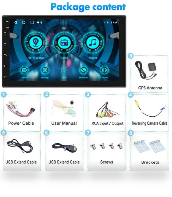 7-inch Android 12 Car Navigation Stereo Radio MP5 Player — Stereo Receivers, Home Of Auto Parts