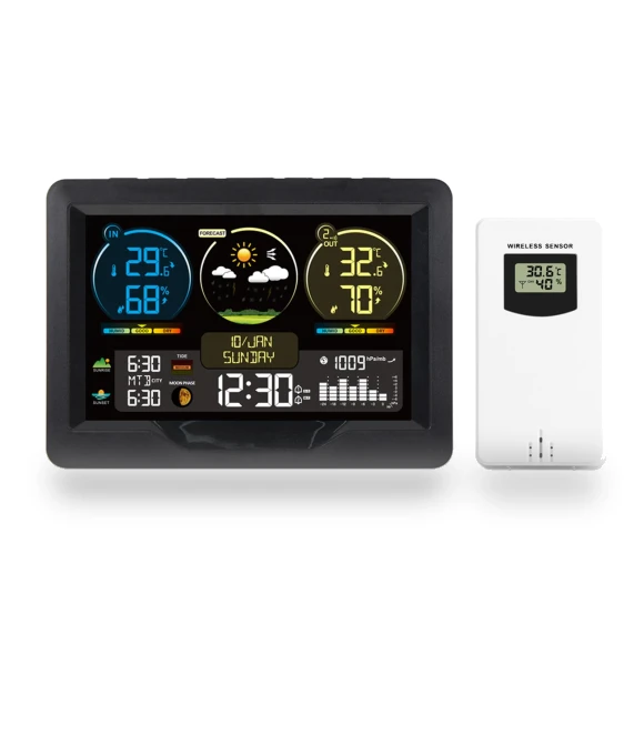 Smart Weather Station with Clock — Barometers, TOMTOP JMS