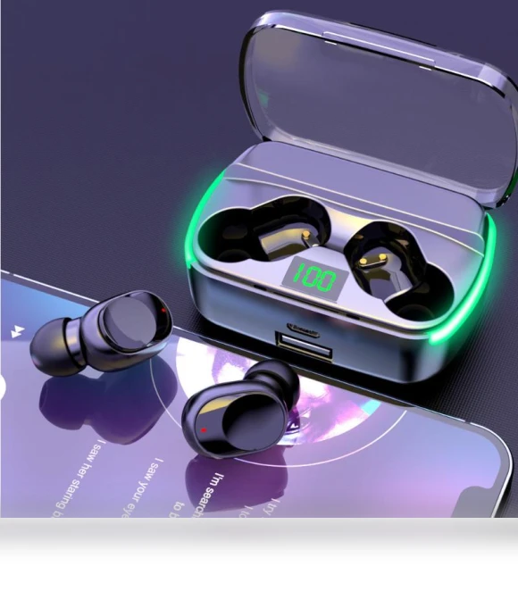Bluetooth 5.3 Wireless Headset with Smart Digital Cable and High-Capacity External Battery — Gadget Essentials, QUEED