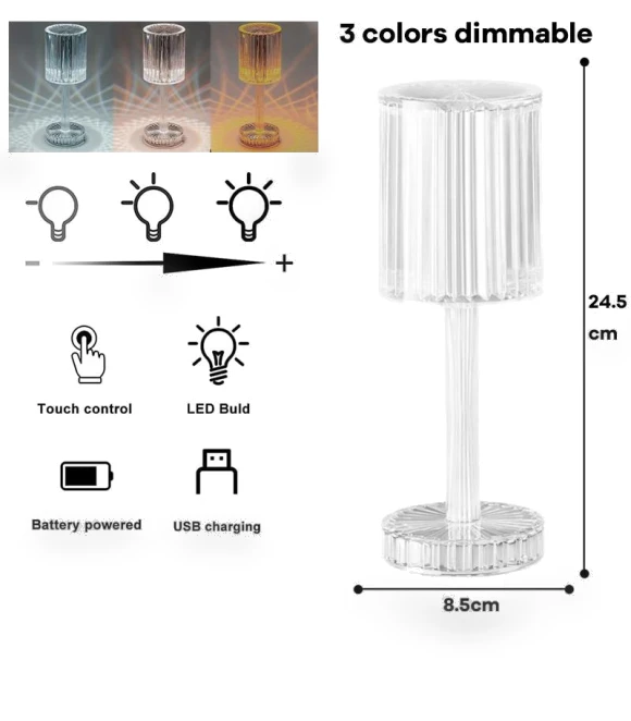 Color Changing Crystal Table Lamp — Chandeliers, Cosy Homes