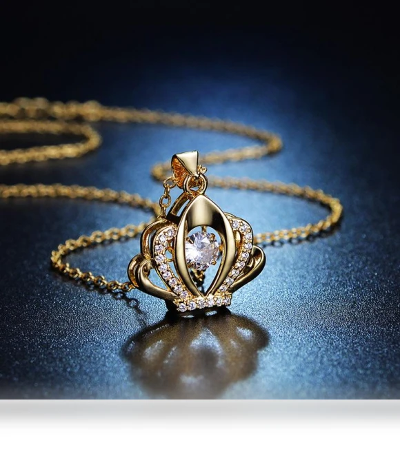 Designer Smart Heart Necklace with Crown — Smart Jewelry, Lucky Star Jewelry
