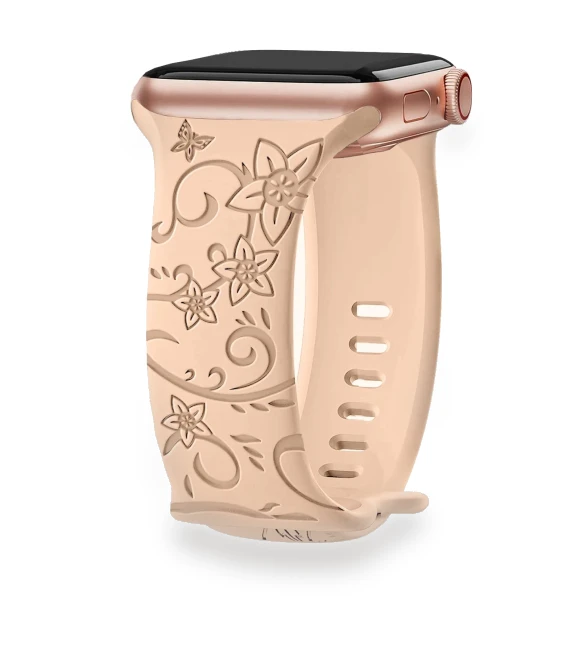 Floral Engraved Strap for Smartwatches — Bands, Apband watch bands