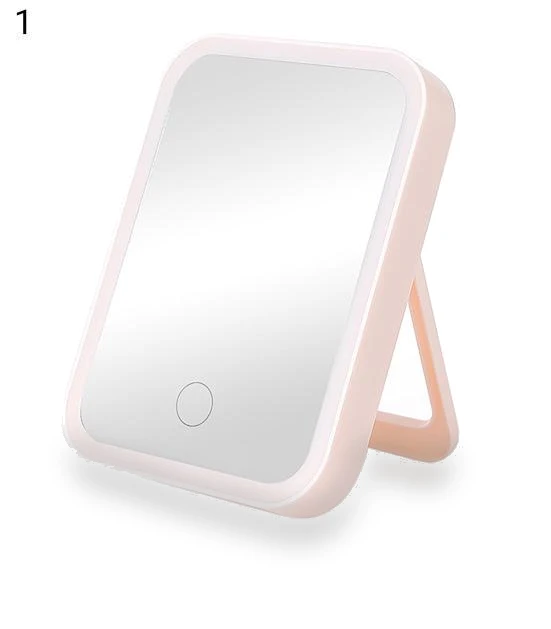 LED Makeup Mirror with Transparent Touch Light and Micro USB Control — Handheld, dooob