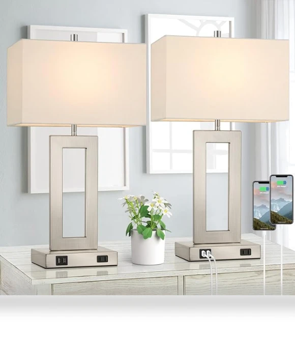 Modern Desk Lamp Set with Touch Control and USB Ports — Study & Desk Lighting, Cosy Homes