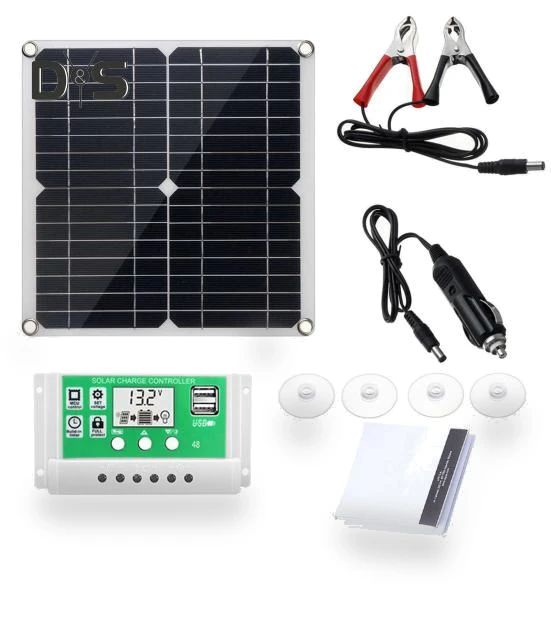 Monocrystalline Solar Panel Kit 20W with IP64 Controller — Solar Charging Solutions, Inmazing