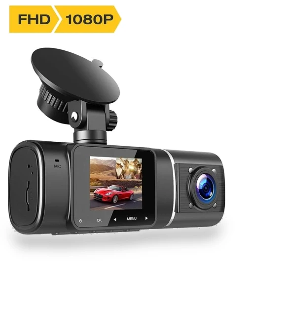 Touch Screen Dash Cam with Dual Lens — Dashboard Cameras, Optimized General