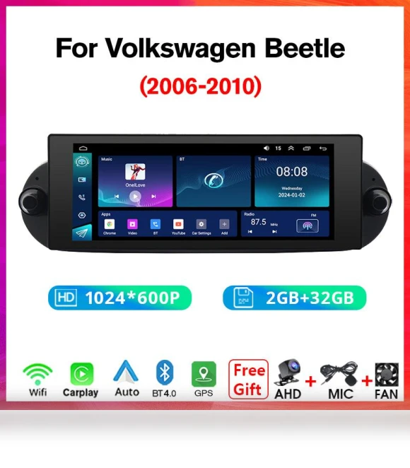 Car Radio with Wireless Carplay Android Auto — Stereo Receivers, NAVIGUIDE Car Life