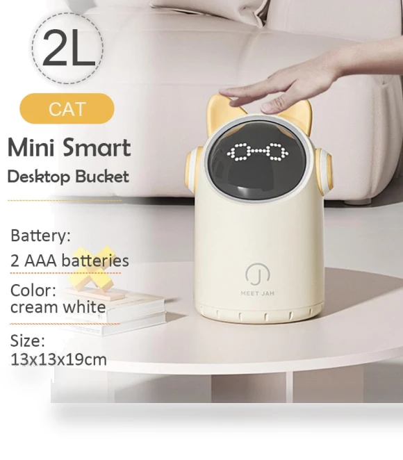 Mini Smart Desktop Trash Can with Display — Waste Baskets, Elegant Living House