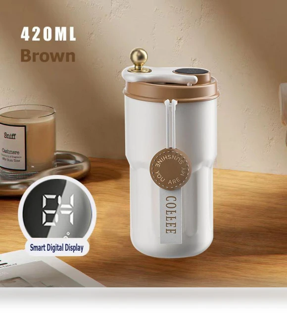 Smart Temperature Display Vacuum Insulated Coffee Mug — Beverage Warmers, Binchi Fitness