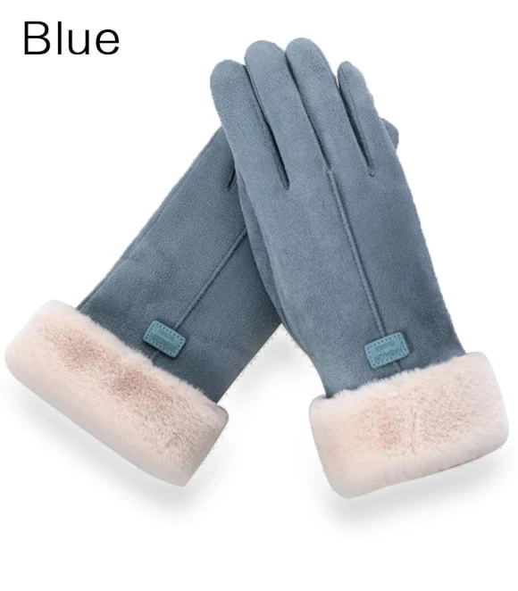 Winter Warm Soft Comfortable Suede Wool Touchscreen Gloves — Gloves & Mittens, SDS001