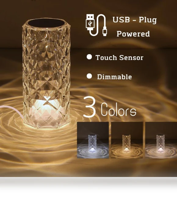 Crystal Table Lamp — Overhead Lighting, Yiran Furniture