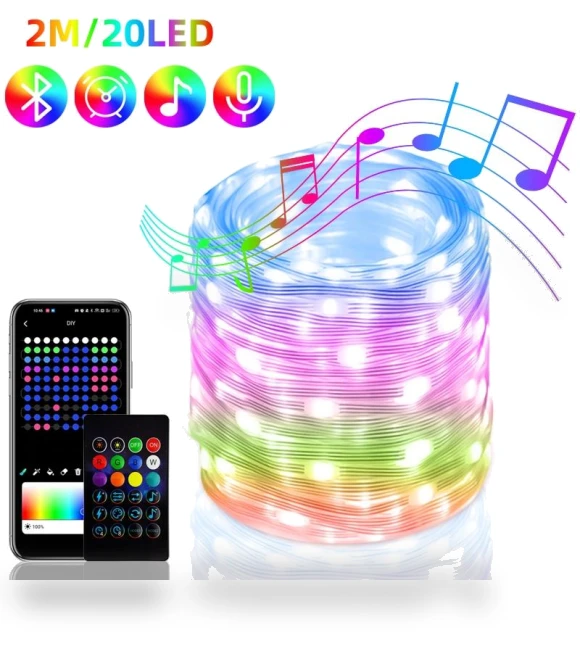 RGB Smart Bluetooth Control USB LED String Lights — String Lights, Your Warm Home