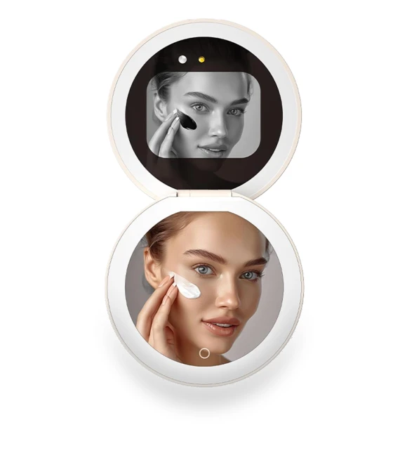 Smart UV Sunscreen Mirror with LED Lighting — Compact & Travel, Beautyyy