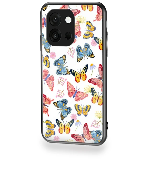 Butterfly Pattern TPU+Tempered Glass Protective Phone Cover — Screen Protectors, Smartwatch 2025