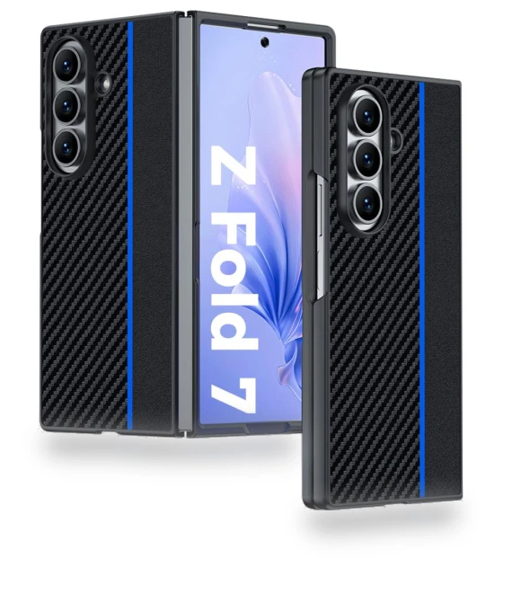 Carbon Fiber Texture Leather+PC Anti-Drop Folding Phone Cover — Basic Cases, Smartwatch 2025