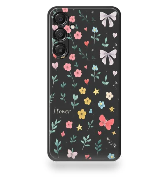 Floral Bow Pattern Printing Straight Edge TPU Phone Back Cover — Bumpers, Smartwatch 2025