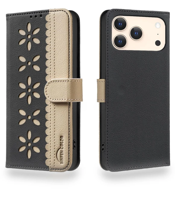 Leather Case for iPhone 17 Pro with Floral Pattern — Flip Cases, Smartwatch 2025