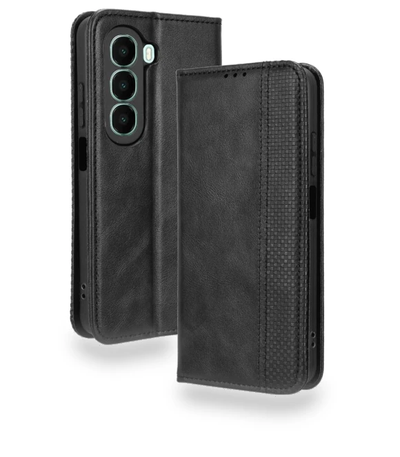 Leather Case Wallet Stand Retro Texture Phone Cover — Basic Cases, Smartwatch 2025