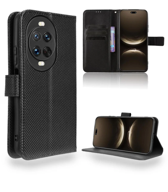 Leather Wallet Case with Strap Diamond Texture Phone Cover — Basic Cases, Smartwatch 2025