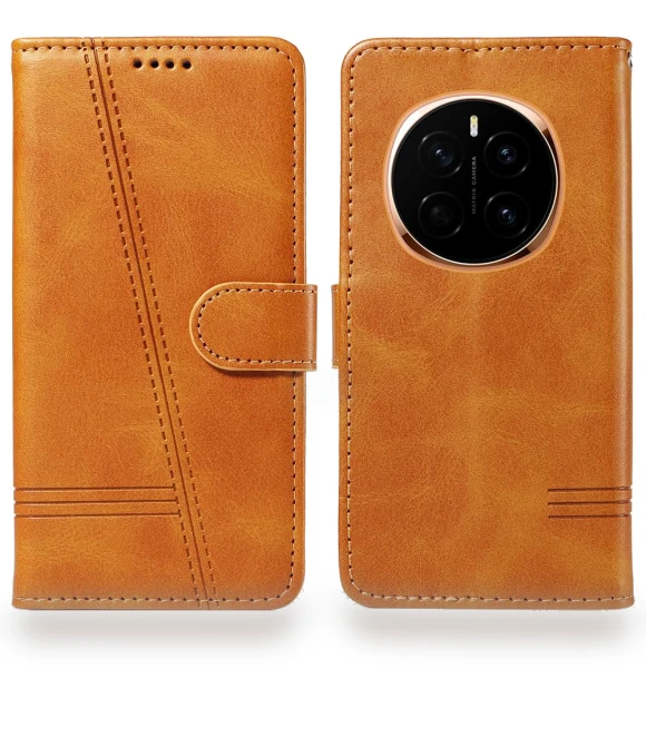 Leather Wallet Phone Case with T-shaped Lines — Basic Cases, Smartwatch 2025