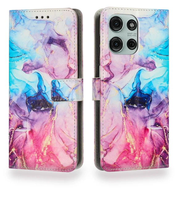 Marble Pattern PU Leather Wallet Stand Case — Phone Accessories, Smartwatch 2025