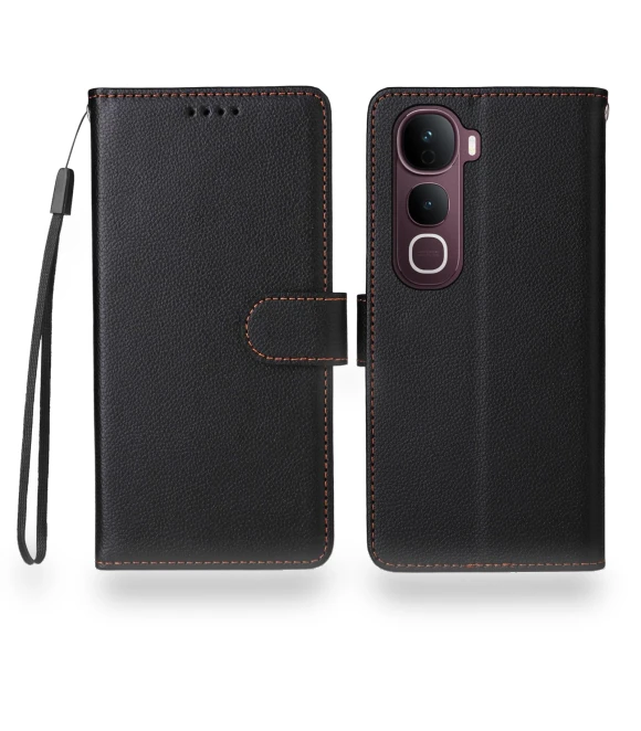 RFID Blocking 3 Card Slots PU Leather Phone Cover with Wrist Strap — Protective Cases, Smartwatch 2025