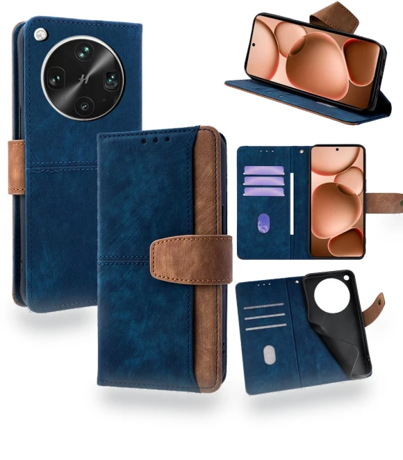 RFID Blocking Color Splicing PU Leather Wallet Phone Cover — Smartwatch Protectors, Smartwatch 2025