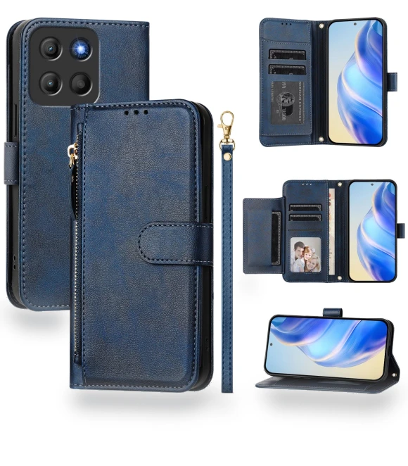 Zipper Pocket Multiple Card Slots Leather Phone Cover — Basic Cases, Smartwatch 2025