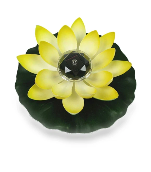 Automatic Sensor Smart Switch Solar Light Lotus Wish Lantern Garden Yellow — Garden Illumination, zhongluo