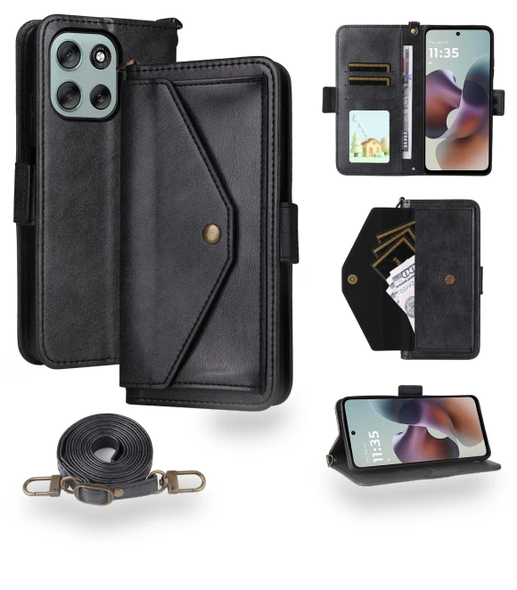 Leather Case with Magnetic Closure, Wallet Stand, Shoulder Strap — Flip Cases, Smartwatch 2025
