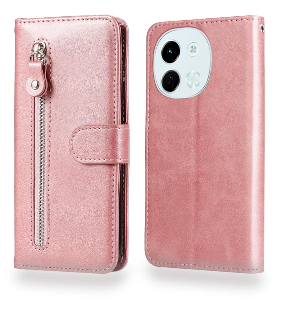 Zipper Wallet Calf Texture PU Leather Phone Cover — Phone Accessories, Smartwatch 2025