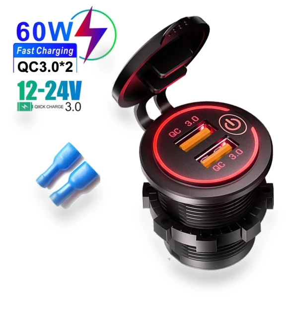 60W 2-Port USB Car Charger — Vehicle Power Solutions, World Auto Parts