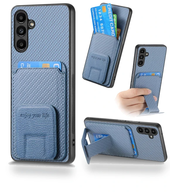 Folding Kickstand Leather Coated TPU Phone Cover — Screen Protectors, Smartwatch 2025