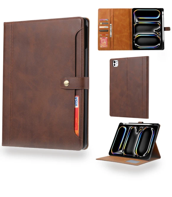 Leather Wallet Tablet Cover with Auto Wake/Sleep — Keyboard Cases, Smartwatch 2025