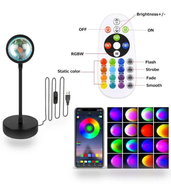 Smart Bluetooth Sunset Projection Lamp — Outdoor Light Projectors, Refreshing Home