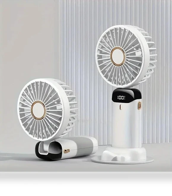 Universal 5-Speed Mini Fan with LED Display — Portable Cooling Solutions, Popular House