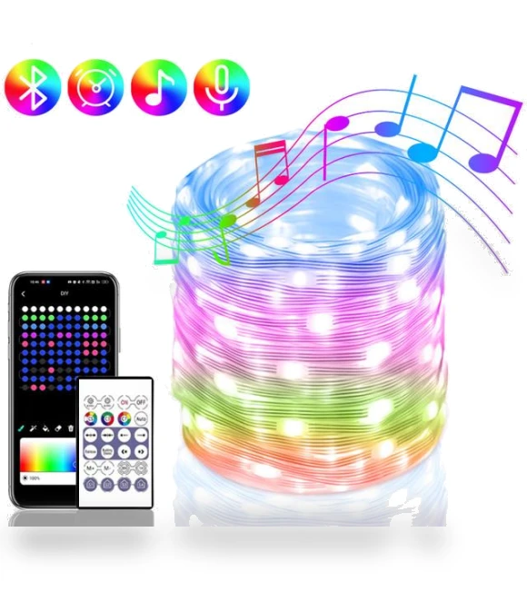 Christmas Tree RGB Smart Bluetooth Lights — String Lights, 1Traveling
