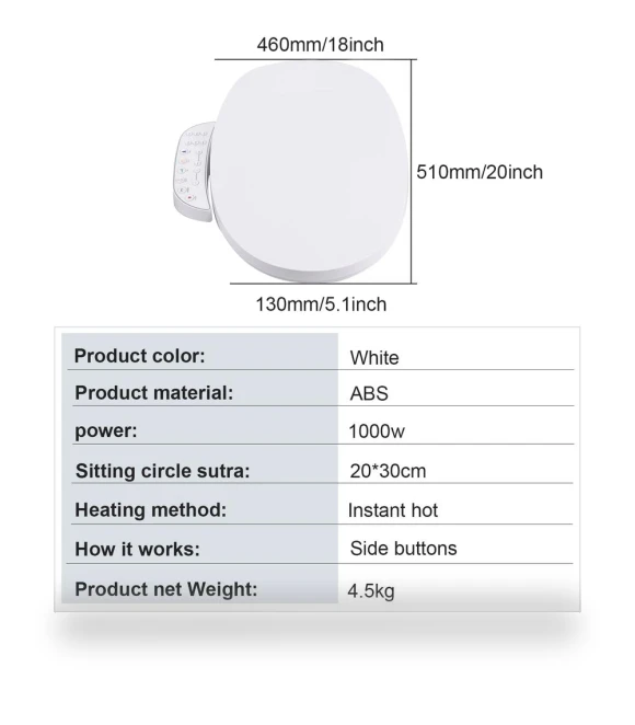 Electric Heated Toilet Seat with Soft Closing and Bidet Function — Bathroom Essentials, Super Dream Home