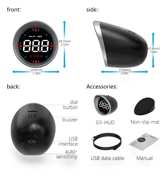 GPS HUD Speed and Mileage Smart Digital Meter — Navigation & GPS Accessories