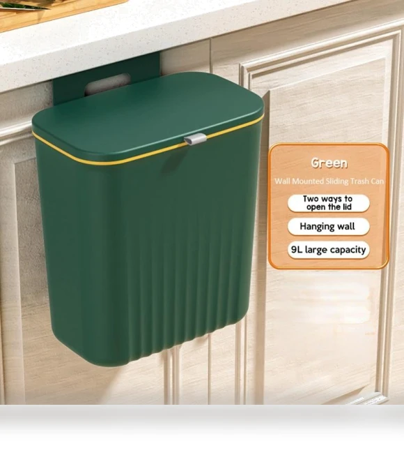 Wall-mounted trash bin 9L for kitchen cabinet storage — Kitchen Cans, DC-Home-2